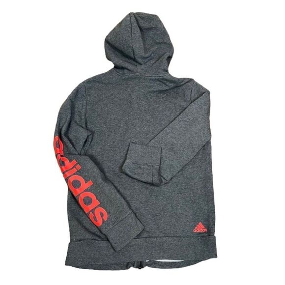 Adidas Climalite Women's Zipper Hoodie Charcoal with Pink Logo Size Small - Picture 6 of 8